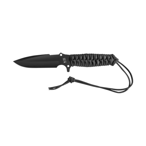 Faca de caça Marauder's Paracord 550 Paracord Preto Liso Manusear TBOUTDOOR
