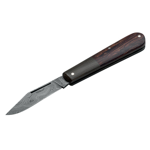 Faca de Bolso Barlow Integral Leopardo Damasco Micarta/Ironwood Handle Boker