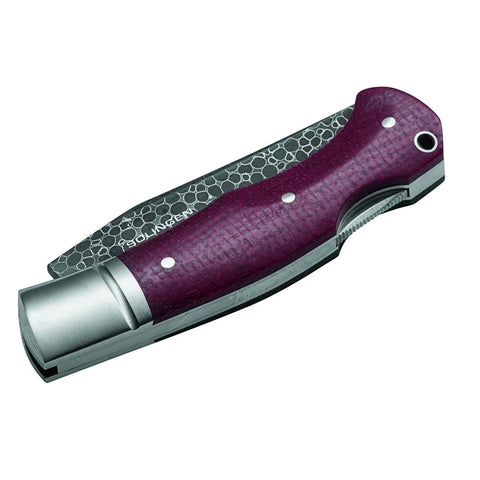 Faca de Bolso de Damasco Micarta Punho Boker