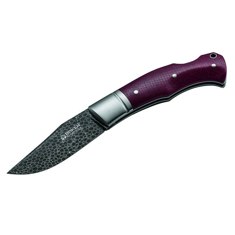 Faca de Bolso de Damasco Micarta Punho Boker