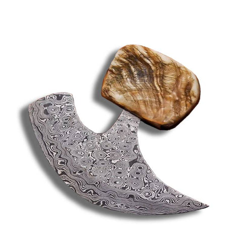 Faca de aço de Damasco feita à mão Raindrop Ulu