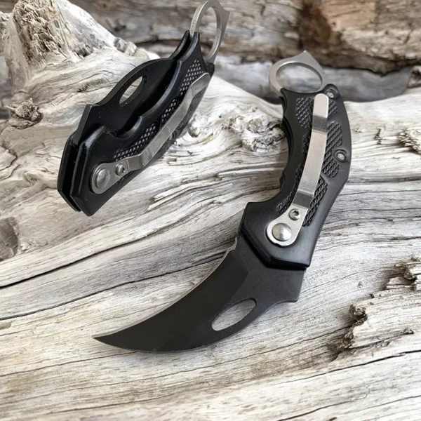 Faca Dobrável Karambit CS GO - Lâmina Afiada para Sobrevivência e Pesca