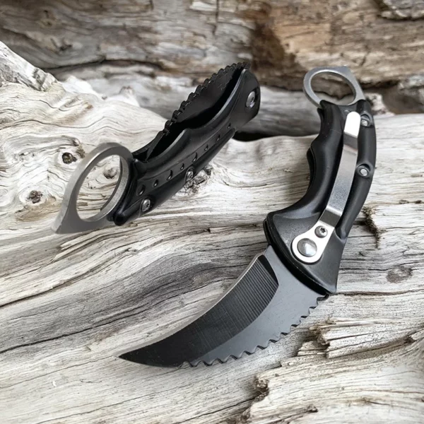 Faca Dobrável Karambit CS GO - Lâmina Afiada para Sobrevivência e Pesca