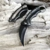 Faca Dobrável Karambit CS GO - Lâmina Afiada para Sobrevivência e Pesca