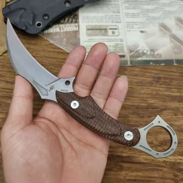 Karambit Miller Bros. Blades DC53 - Lâmina de Alta Dureza com Cabo de Linho