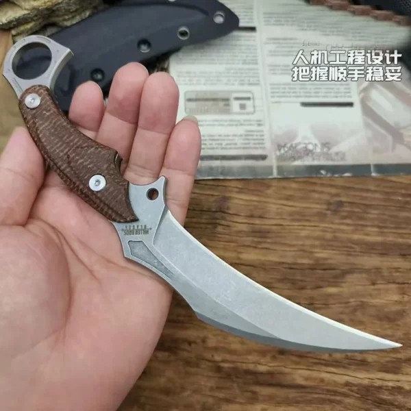 Karambit Miller Bros. Blades DC53 - Lâmina de Alta Dureza com Cabo de Linho