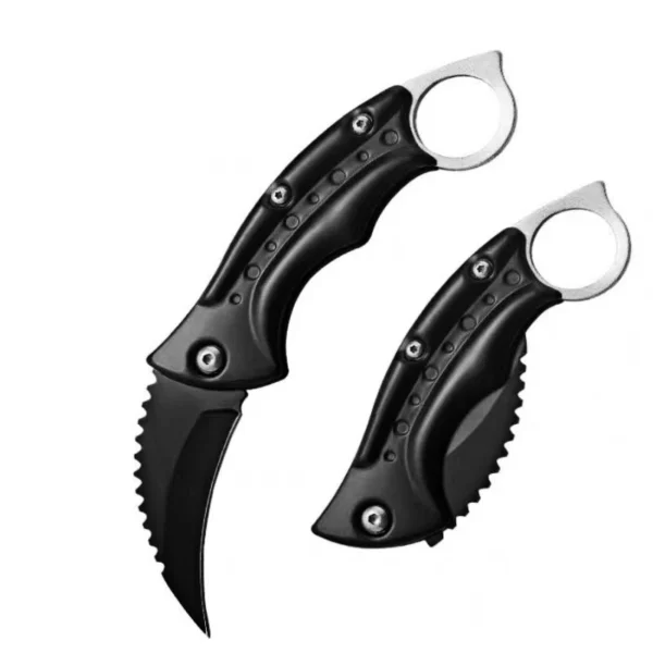 Faca Dobrável Karambit CS GO - Lâmina Afiada para Sobrevivência e Pesca