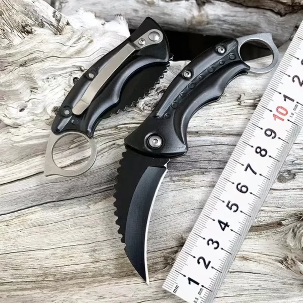 Faca Dobrável Karambit CS GO - Lâmina Afiada para Sobrevivência e Pesca